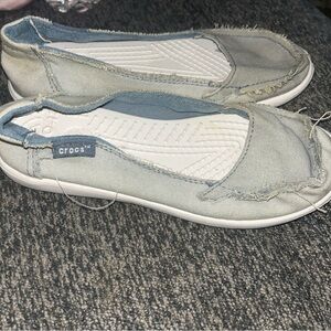 Crocs Women's Size 5 Light Blue Canvas  Flats‎ NWOB
